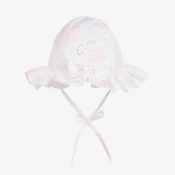 A Dee-Girls Ivory Floral Cotton Sun Hat | Childrensalon Outlet