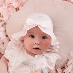 A Dee-Girls Ivory Floral Cotton Sun Hat | Childrensalon Outlet