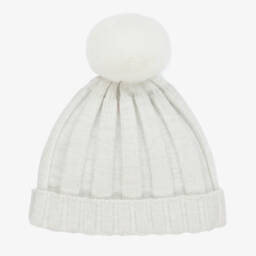 A Dee-Girls Ivory Sparkle Knit Hat | Childrensalon Outlet