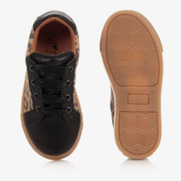 آدي-حذاء رياضي جلد بطبعة الفهد لون أسود وبيج للبنات | Childrensalon Outlet