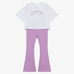 A Dee-طقم بناتي بلون أرجواني وعاجي | Childrensalon Outlet