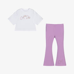 A Dee-طقم بناتي بلون أرجواني وعاجي | Childrensalon Outlet