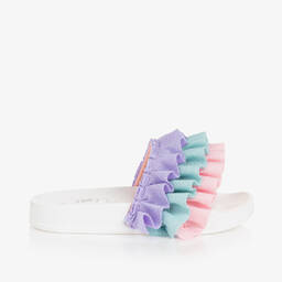 A Dee-Girls Lilac Purple Ruffle Sliders | Childrensalon Outlet