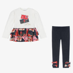 A Dee-Girls Navy Glitter Leggings Ensemble | Childrensalon Outlet