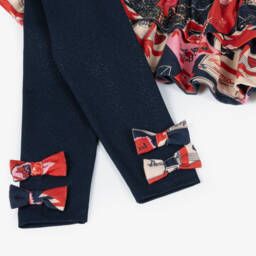 A Dee-Girls Navy Glitter Leggings Ensemble | Childrensalon Outlet