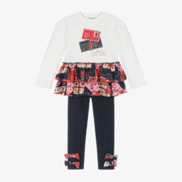 A Dee-Girls Navy Glitter Leggings Ensemble | Childrensalon Outlet