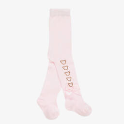 A Dee-Girls Pale Pink Knit Tights | Childrensalon Outlet