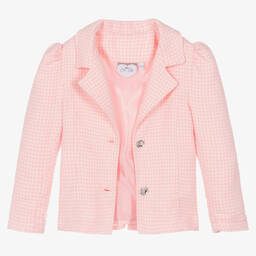 آدي-جاكيت بليزر مزيج قطن لون زهري للبنات | Childrensalon Outlet