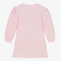 A Dee-Girls Pink Cotton Jersey Bow Dress | Childrensalon Outlet