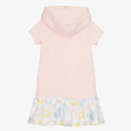 A Dee-Girls Pink Cotton Jersey Hooded Dress | Childrensalon Outlet