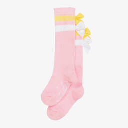 A Dee-Girls Pink Cotton Knee-High Socks | Childrensalon Outlet