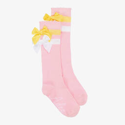 A Dee-Girls Pink Cotton Knee-High Socks | Childrensalon Outlet