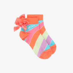 A Dee-Girls Pink Cotton Striped Socks | Childrensalon Outlet