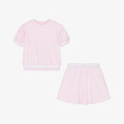 A Dee-Girls Pink Cotton Towelling Ensemble | Childrensalon Outlet