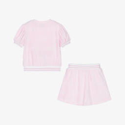 A Dee-Girls Pink Cotton Towelling Ensemble | Childrensalon Outlet