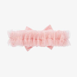 A Dee-Розовая повязка на голову из хлопка и тюля | Childrensalon Outlet