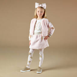 A Dee-Girls Pink Faux Fur Zip-Up Top | Childrensalon Outlet