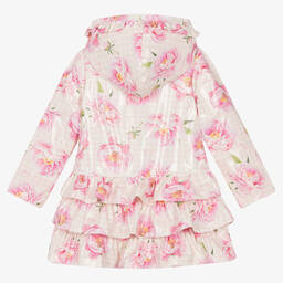 A Dee-Girls Pink Floral Frilled Raincoat | Childrensalon Outlet