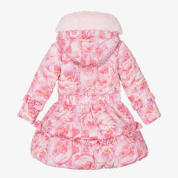 A Dee-Girls Pink Floral Puffer Coat | Childrensalon Outlet