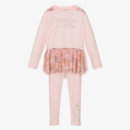 A Dee-Girls Pink Floral Tulle Leggings Set | Childrensalon Outlet