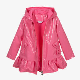 A Dee-Girls Pink Hooded Raincoat | Childrensalon Outlet