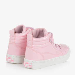 آدي-ترينرز بكاحل عالي جلد صناعي لامع لون زهري | Childrensalon Outlet