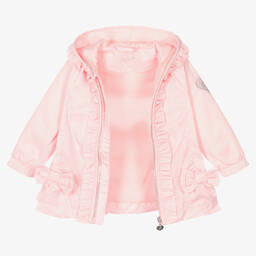 آدي-معطف هودي أطفال بناتي بكشكش لون زهري | Childrensalon Outlet