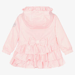 آدي-معطف هودي أطفال بناتي بكشكش لون زهري | Childrensalon Outlet