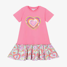 A Dee-Girls Pink Sequin Heart Dress Delight | Childrensalon Outlet