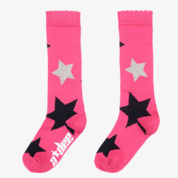 آدي-جوارب قطن لون زهري وفضّي  | Childrensalon Outlet