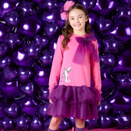 A Dee-Girls Pink Tulle Bow Dress | Childrensalon Outlet
