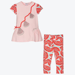 A Dee-Girls Pink Watermelon Leggings Set | Childrensalon Outlet