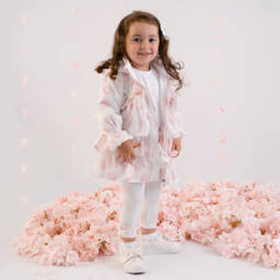 A Dee-Пальто для девочек розовое и белое с зайчиком | Childrensalon Outlet