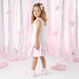 A Dee-Розово-белые носки с рюшами для девочек | Childrensalon Outlet