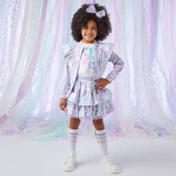 A Dee-Girls Purple Abstract Ruffle Jacket | Childrensalon Outlet