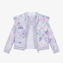 A Dee-Girls Purple Abstract Ruffle Jacket | Childrensalon Outlet