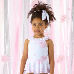 A Dee-Girls Purple & Pink Floral Print Swimsuit | Childrensalon Outlet