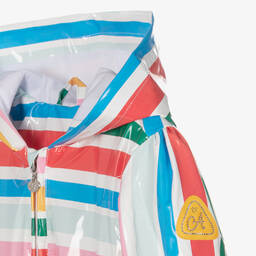 A Dee-Girls Rainbow Stripe Hooded Coat | Childrensalon Outlet