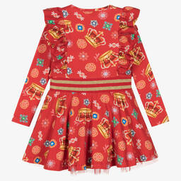 آدي-فستان قطن جيرسي لون أحمر | Childrensalon Outlet