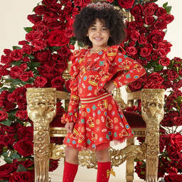 آدي-فستان قطن جيرسي لون أحمر | Childrensalon Outlet