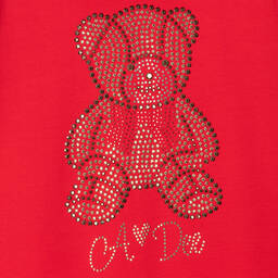 A Dee-Красное платье с медвежонком из стразов | Childrensalon Outlet