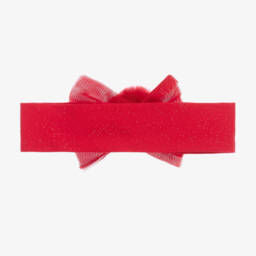A Dee-Girls Red Glitter Bow Headband | Childrensalon Outlet