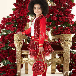 A Dee-Girls Red & Gold Sequin Bag (18cm) | Childrensalon Outlet