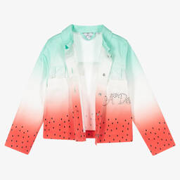 آدي-Girls Red Ombré Cotton Jacket | Childrensalon Outlet