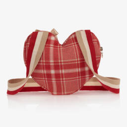 A Dee-Girls Red Tartan Heart Bag (22cm) | Childrensalon Outlet