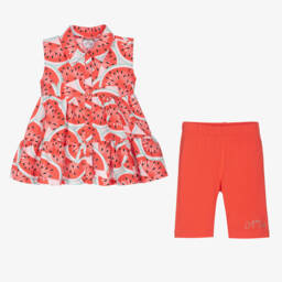 A Dee-Girls Red Watermelon Shorts Set | Childrensalon Outlet