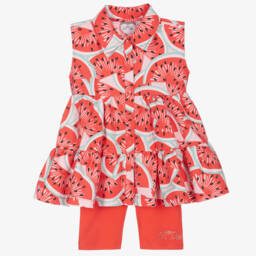 A Dee-Girls Red Watermelon Shorts Set | Childrensalon Outlet