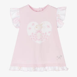 A Dee-Girls Rosy Bunny Cotton Frock | Childrensalon Outlet