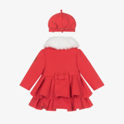 A Dee-Girls Scarlet Coat and Cap Ensemble | Childrensalon Outlet