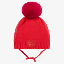 A Dee-Girls Scarlet Knit Pom Hat | Childrensalon Outlet